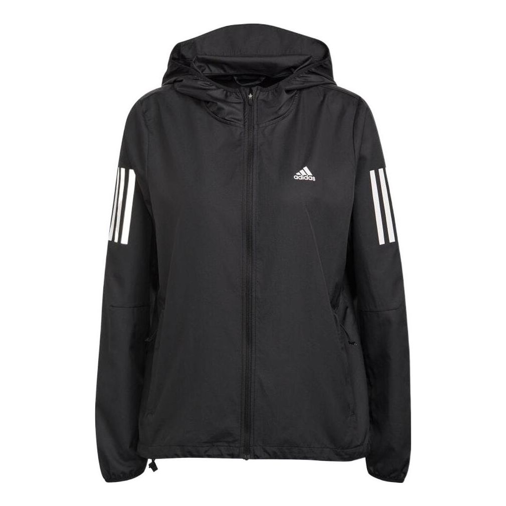 (WMNS) adidas Own the Run Hooded Running Windbreaker 'Black' H59271