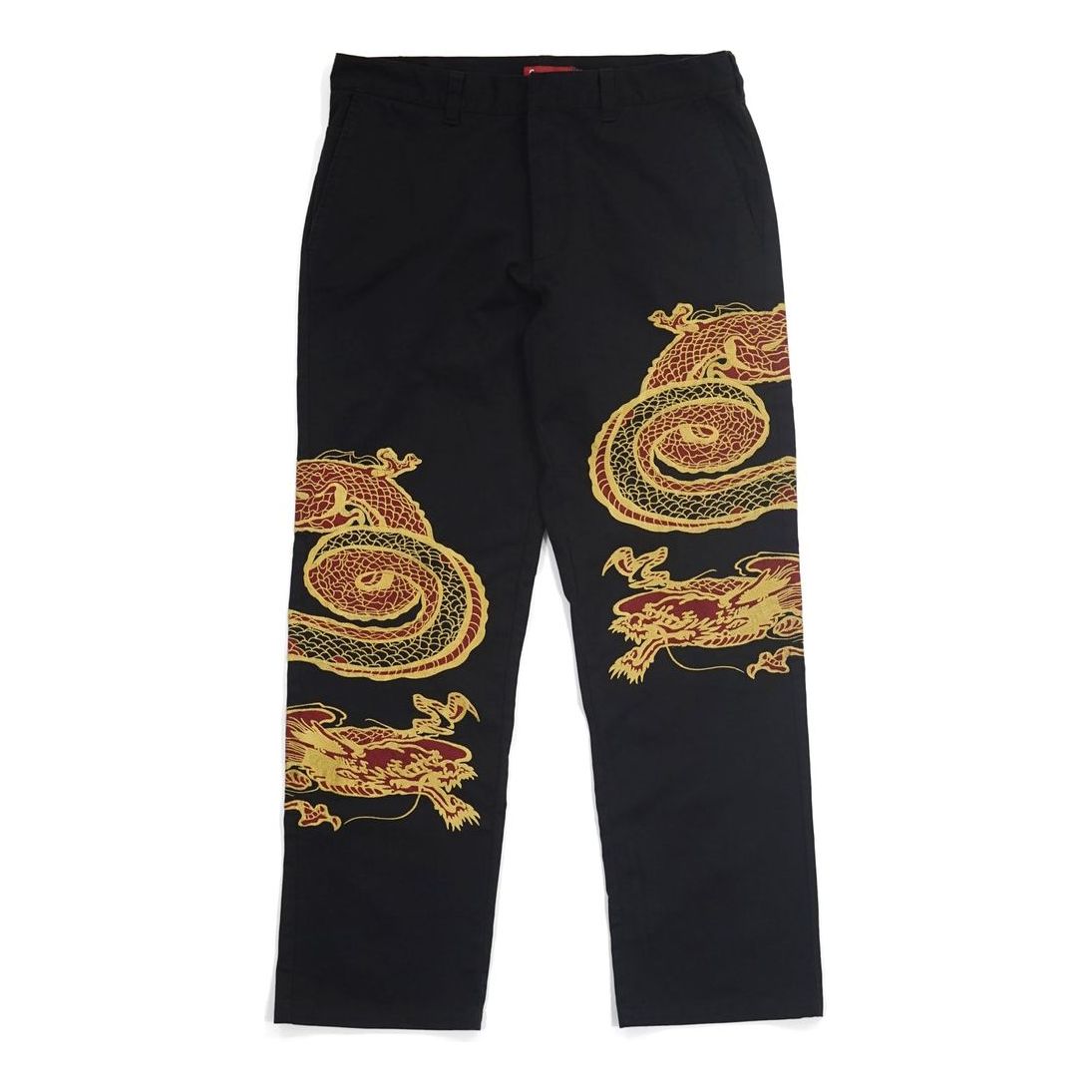 Supreme FW18 Dragon Work Pant Black Dragon Robe China Embroidered Casual Long Pants Unisex SUP-FW18-425