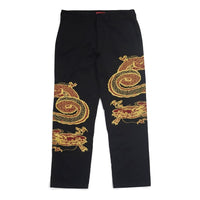 Supreme FW18 Dragon Work Pant Black Dragon Robe China Embroidered Casual Long Pants Unisex SUP-FW18-425