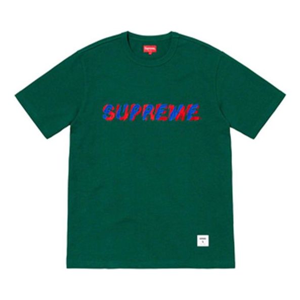 Supreme SS19 Shatter Tee Dark Green Logo Tee SUP-SS19-008