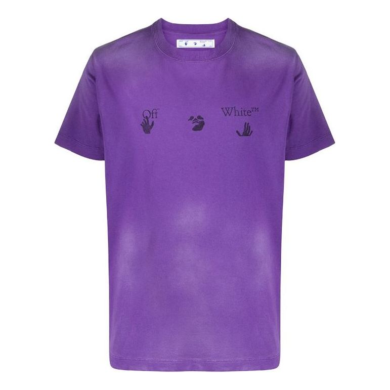 Off-White Logo Short Sleeve Purple OMAA027F20FAB0013710