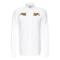 Men's KENZO Embroidered Pattern Long Sleeves Shirt White F955CH4021LD-01