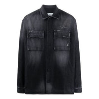 Off-White Big Pocket Long Sleeves Denim Jacket Loose Fit Gray OMYD017S20H430211001
