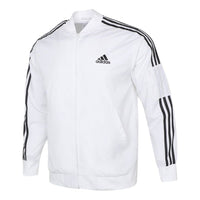 adidas Stripe Sports Woven Logo Jacket White H14635