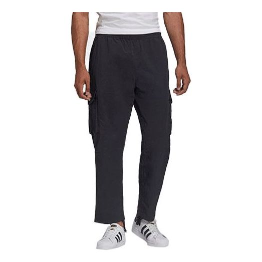 Men's adidas originals Trf A33 Crgp Funny Logo Cargo Pocket Sports Pants/Trousers/Joggers Black HI5271