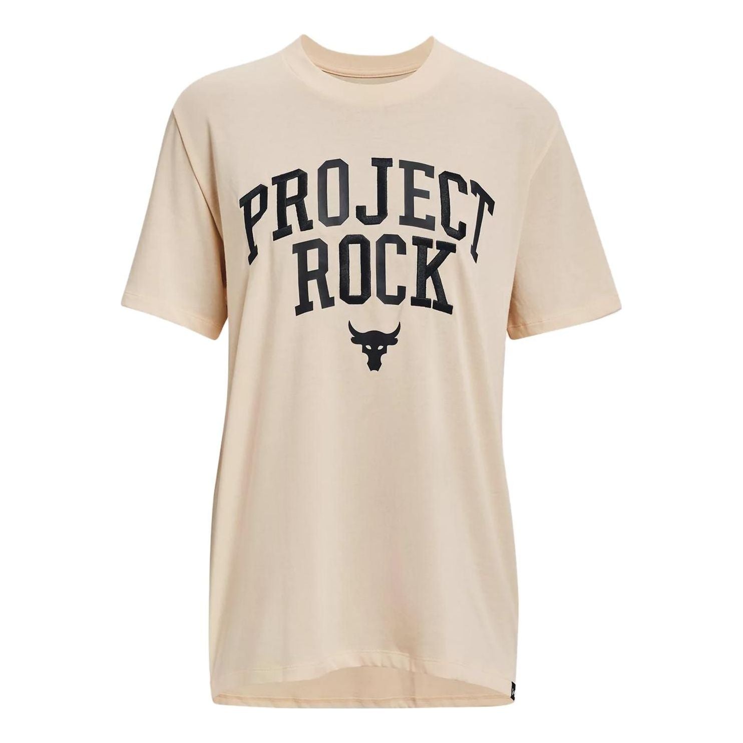 (WMNS) Under Armour Project Rock Heavyweight Campus T-Shirt 'Peach Puff' 1377449-804