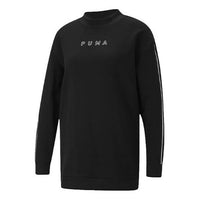 (WMNS) PUMA Style Cat High Neck Crew Sweatshirt 'Black White' 587248-01