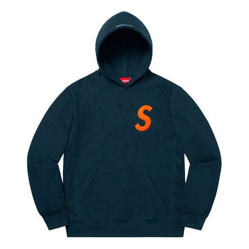 Supreme FW19 Week 2 S Logo Hooded Sweatshirt Logo Printing Unisex Navy Blue SUP-FW19-257