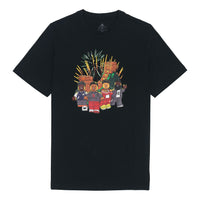 Men's adidas x LEGO Crossover Cartoon Character Great Wall Pattern Printing Round Neck Casual Short Sleeve Black T-Shirt HE0864
