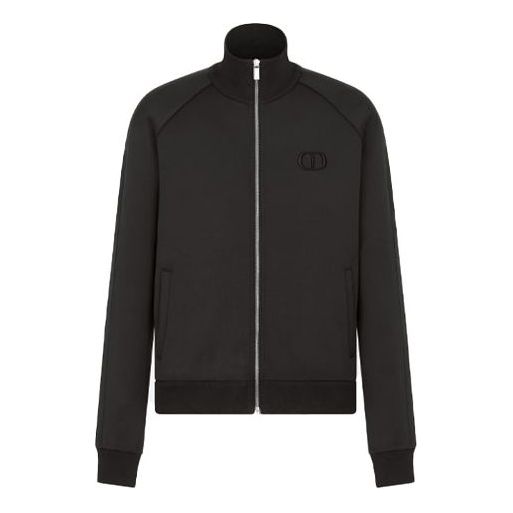 Men's DIOR SS21 Solid Color Casual Sports Jacket Black 113J201A0631-C900