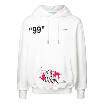 Off-White SS19 Graffiti Printed Sweatshirt White OMBB034R19B970060288