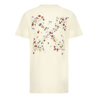 (WMNS) Off-White SS21 Flowers Embroidered Arrow Short Sleeve Creamy White OWAA049R21JER0036184