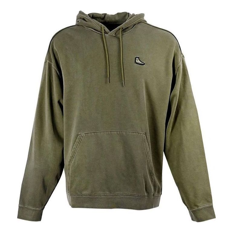 Converse Go-To Chuck Taylor Sneaker Patch Loose Fit Hoodie Asia Sizing 'Olive Green' 10024025-A02
