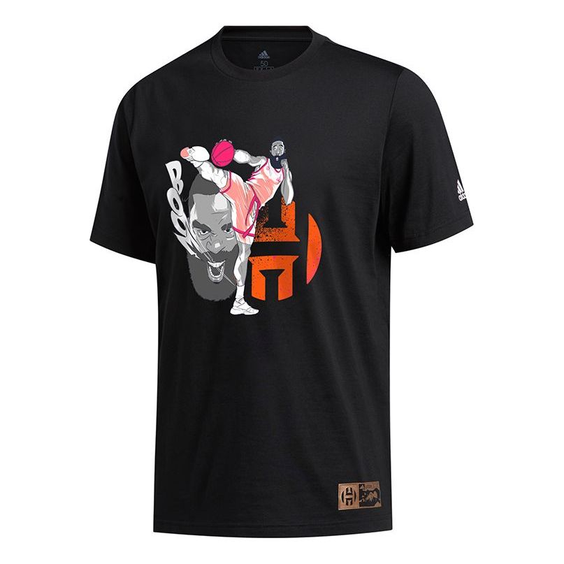 adidas Harden GU KICK Basketball Sports Short Sleeve Black GE4118