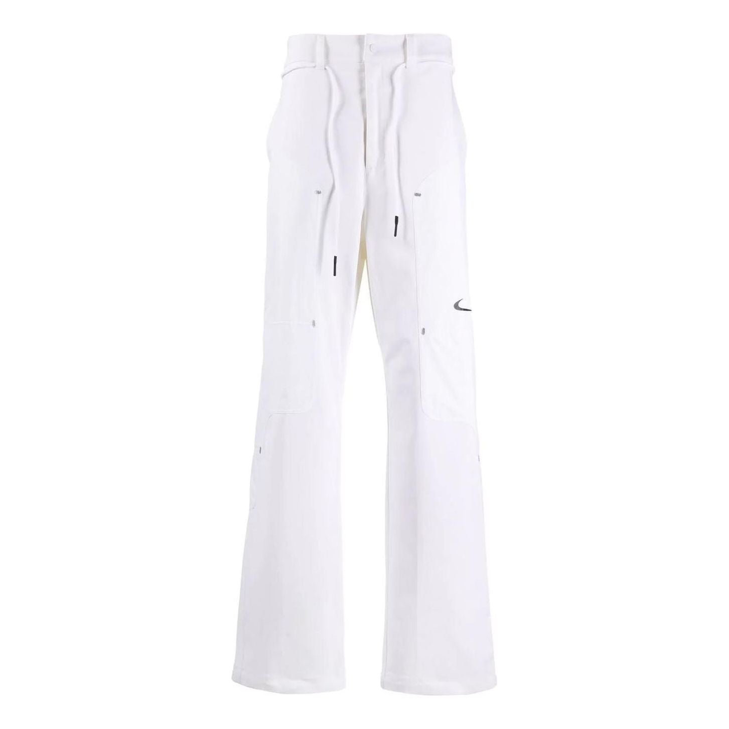 Off-White x Nike Crossover Solid Color Small Logo Printing Straight-Leg Casual Pants/Trousers White OMCA232G21FAB0010100