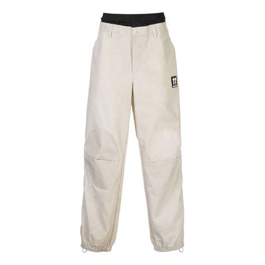 Men's Off-White Casual Long Pants/Trousers Loose Fit Beige OMCA126S20H900200600
