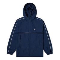 adidas originals MENS Samstag Shell Hoodie Track Top Jacket NavyBlue EC9320