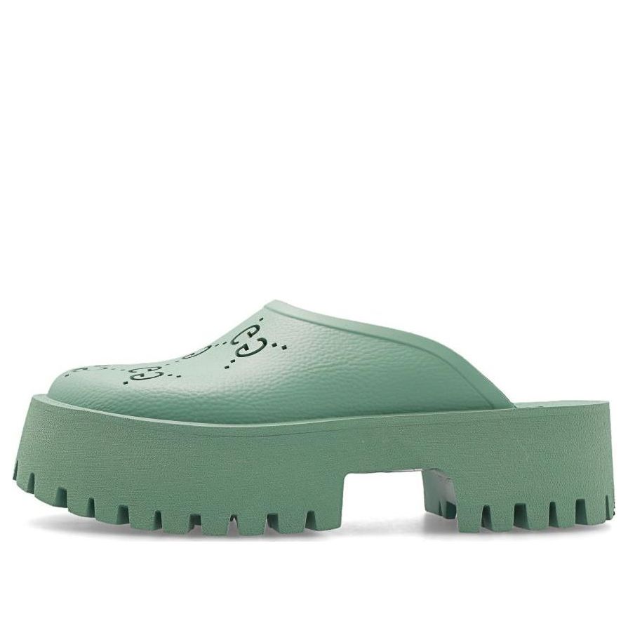 (WMNS) Gucci Platform Perforated G Sandal 'Green' 663577-JFB00-3426