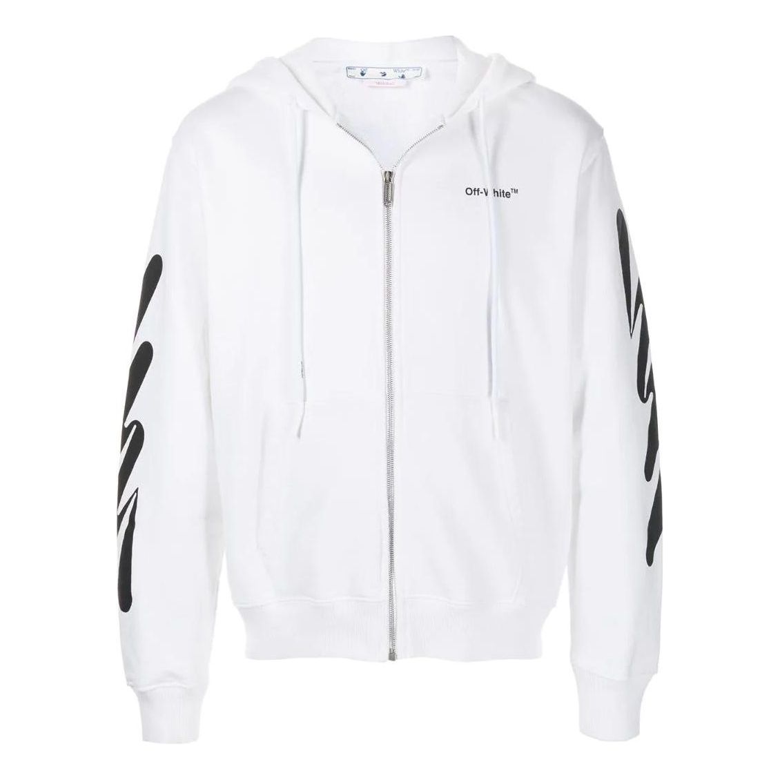Off-White Wave Diag Print Zip-Up Hoodie OMBE013S22FLE0040110