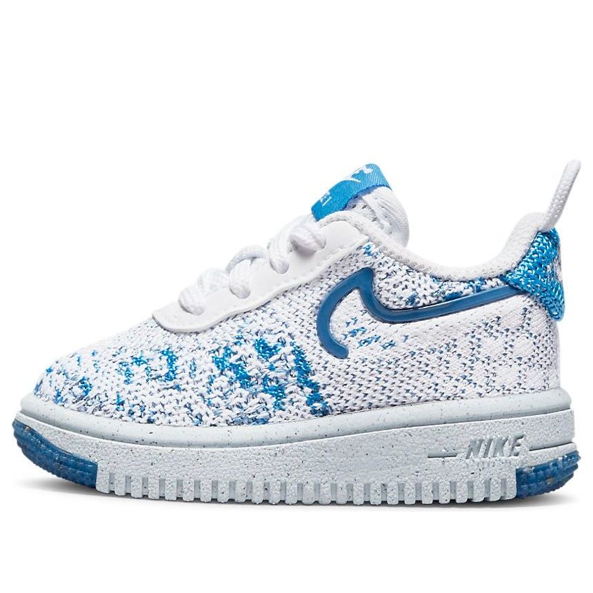 (TD) Nike Force 1 Crater Flyknit Low Tops Skateboarding Shoes White Blue DN4183-100