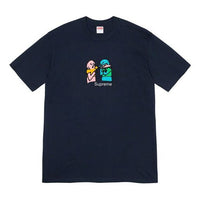 Supreme FW19 Week 17 Bite Tee Cartoon Graffiti Printing Short Sleeve Unisex Navy Blue SUP-FW19-10910