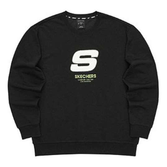 Skechers Sport Letter Crew Sweater 'Black White' L321U139-0018