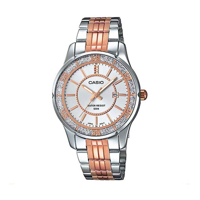 CASIO Waterproof Stainless Steel Strap Pink LTP-1358RG-7AV
