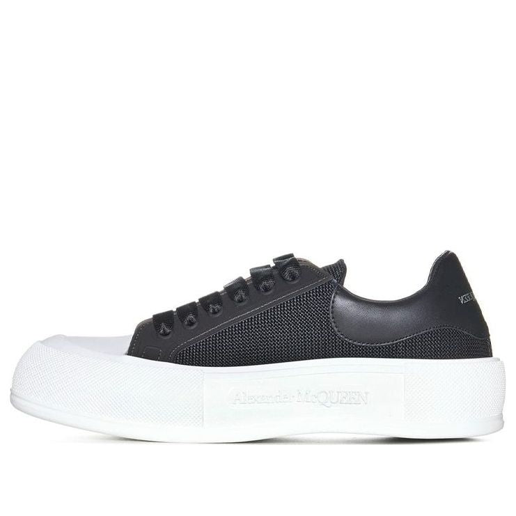 Alexander McQueen Deck Lace Up Plimsoll Sneakers 'Core Black White' 711098W4UB31000
