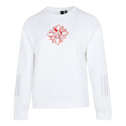 (WMNS) adidas Cny Sweat limited Funny Pattern Sports Round Neck Hoodie White HC2806