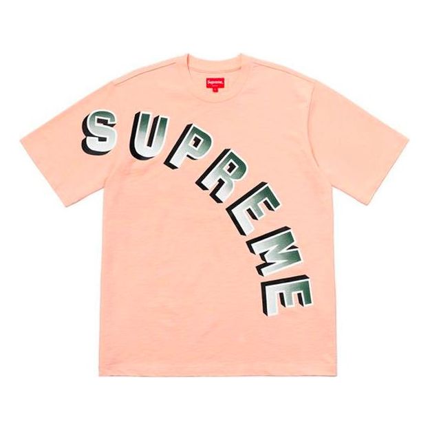 Supreme SS18 Gradient Arc Top Tee Peach Logo Tee SUP-SS18-296