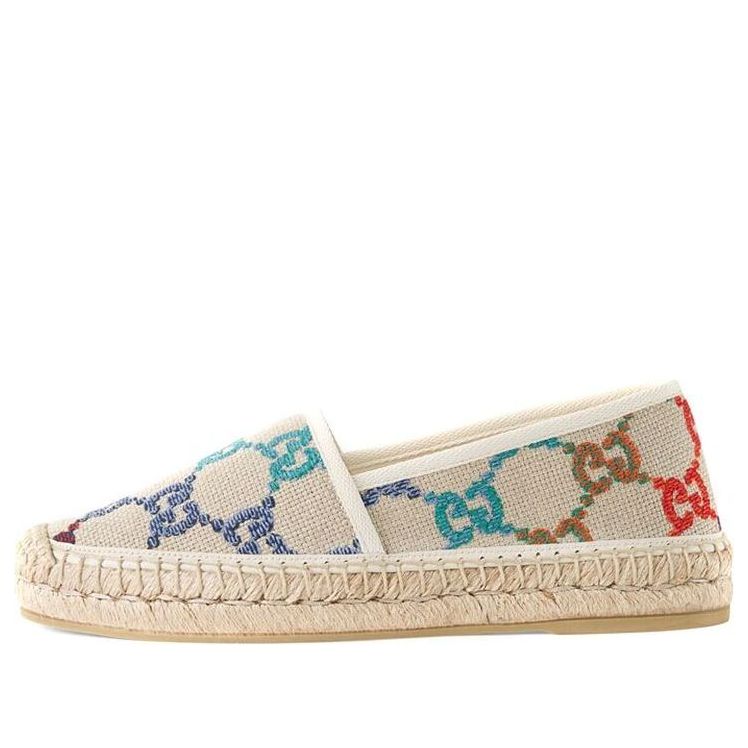 (WMNS) Gucci Blue GG Linen Espadrilles 'Beige Multicolor' 678036-UFT70-8470