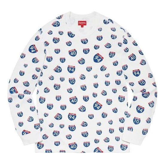 Supreme Interstate Waffle Thermal 'White Blue Red' SUP-FW20-245