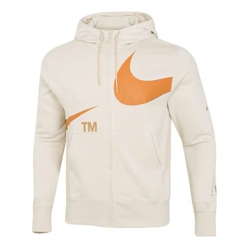 Nike Large Logo Printing Loose Hooded Jacket Creamy White DD6088-219