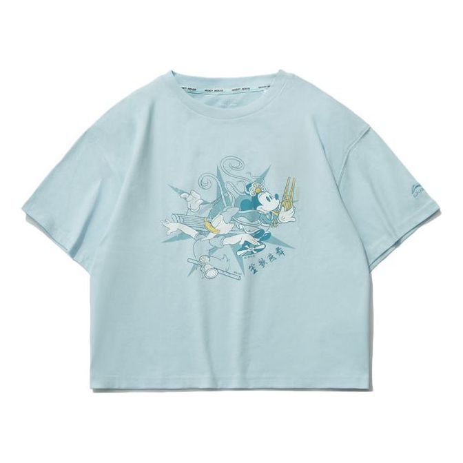 Li-Ning x Disney Crossover Loose Short Sleeve Blue AHSR208-3