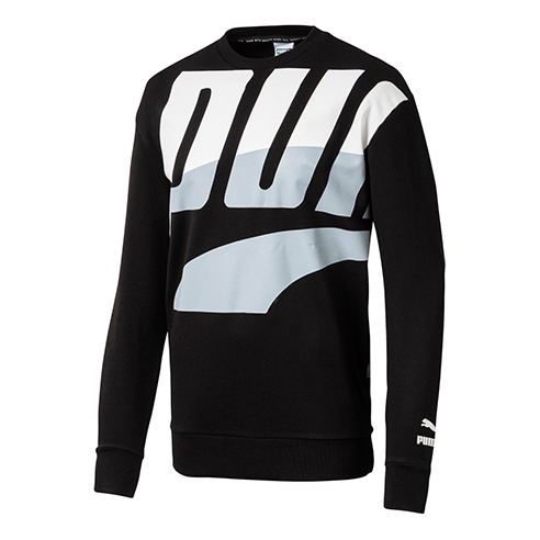 PUMA Loud Printing Round Neck Long Sleeves Black 577647-01