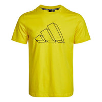 adidas M Fi Gfx Tee Athleisure Casual Sports Round Neck Short Sleeve Yellow GL5658
