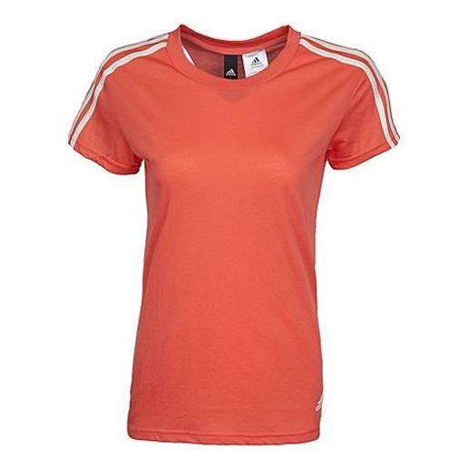 (WMNS) adidas White Stripe Short Sleeve Orange B45789
