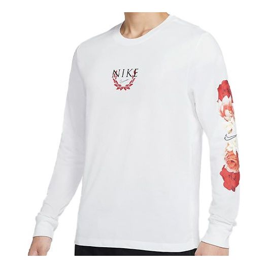 Nike Dri-FIT Alphabet logo Printing Round Neck Casual Long Sleeves T-shirt White CV2109-100
