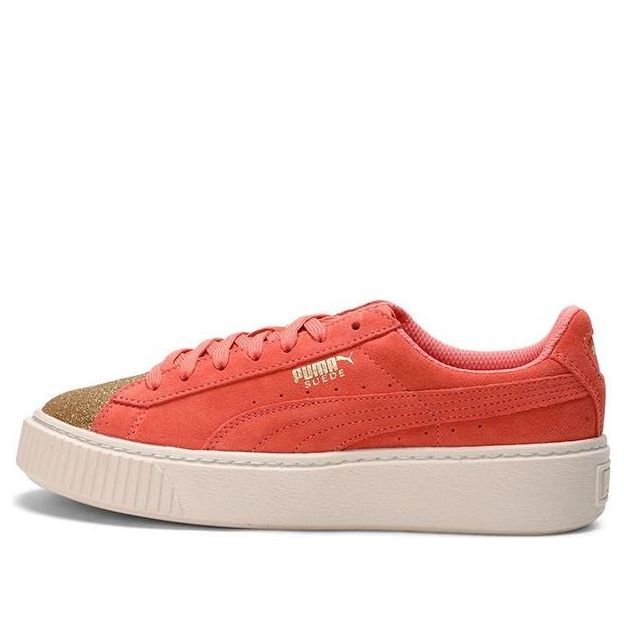 PUMA Suede Platform Glam Jr Pink/Gold 364921-05