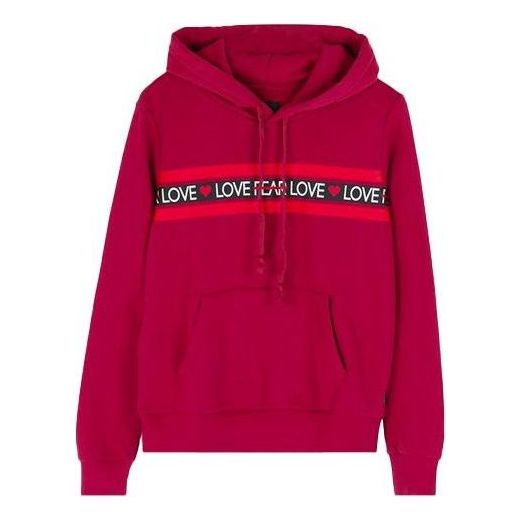 (WMNS) Converse Love the Progress Print Hoodie Asia Sizing 'Red' 10017330-A02