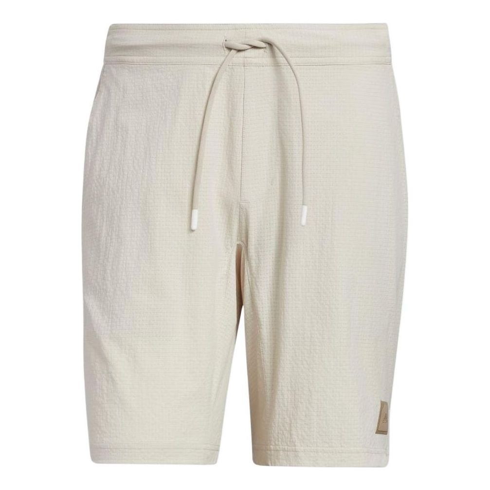 Men's adidas Solid Color Logo Straight Casual Shorts Japanese Version White GL2421