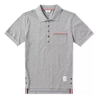 THOM BROWNE Collar Short Sleeve T-Shirt 'Gray' MJP022A-01455-055