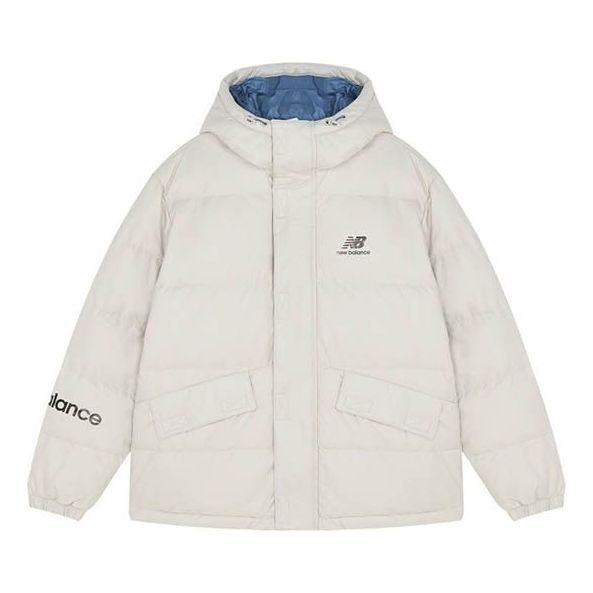 New Balance Logo Down Jacket Asia Sizing 'White Blue' AMJ13334-BE
