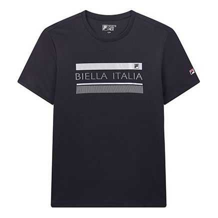 FILA Minimalistic Alphabet Printing Short Sleeve Blue F11M028102F-NV