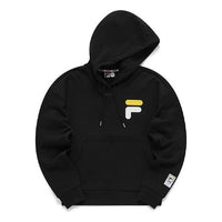 (WMNS) Fila FUSION Alphabet Printing Sports Pullover Hoodie Black T11W042224A-BK