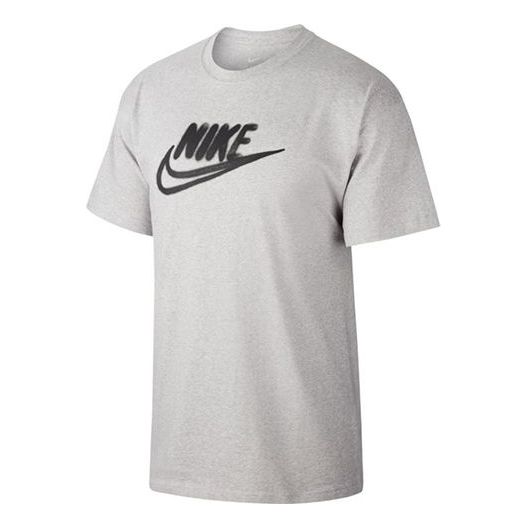 Nike Solid Color Round Neck Graffiti Logo Short Sleeve light grey CT6490-902
