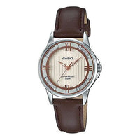 CASIO ins Influencer Fashion Business Casual Classic Pointers Brown Dial Waterproof Quartz Leather Strap Watch LTP-1391L-5AV