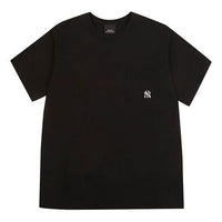 MLB New York Yankees Loose Small Label Embroidered Round Neck Short Sleeve Unisex Black 31TS11031-50L