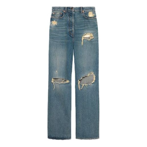 (WMNS) Gucci High-Rise Wide Leg Jeans 'Blue' 638045-XDBFI-4011