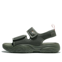 FILA Thick Sole Velcro Green Korean Version Unisex Sandals 1SM01562D_207